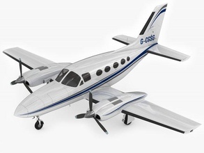 cessna 421 golden eagle 3d model in 3dexport excalibur twin-engined twin light transport aircraft american propeller piston detailed realistic v-ray mental 3d print model - Mito3D