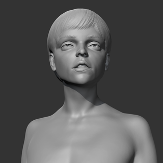 ch girl bust sculpture cute woman female face decor decoration character people human head portrait 3d print model - Mito3D