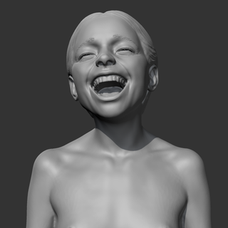 ch menina fracasso escultura fofa mulher fêmea cara decoração personagem humano cabeça retrato 3d print model - Mito3D
