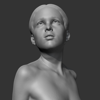ch Mädchen Büste Skulptur niedlich Frau weiblich Gesicht Dekor Dekoration Charakter Kopf Porträt 3d print model - Mito3D