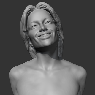ch niña busto escultura lindo mujer hembra cara decoración personaje personas humano cabeza retrato 3d print model - Mito3D