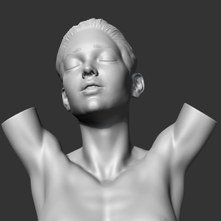 ch menina fracasso escultura fofa mulher fêmea cara decoração personagem humano cabeça retrato 3d print model - Mito3D
