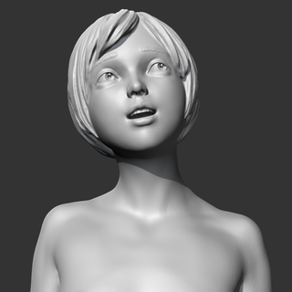 ch menina fracasso escultura fofa mulher fêmea cara decoração personagem humano cabeça retrato 3d print model - Mito3D