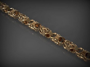 Zincir bilezik 108 takı bilezikler zincirler kolye kolyeler altın gümüş mücevher yazdırılabilir Santayork gergedan düğün nişan moda lüks Fleurdelis Kraliyet 3d print model - Mito3D