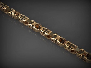 chaîne bracelet 125 bijoux bracelets Chaînes Collier colliers or argent imprimable santayork rhinocéros mariage engagement mode luxe ornement traverser 3d print model - Mito3D