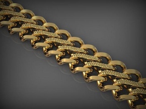 chaîne bracelet 144 bijoux bracelets Chaînes Collier colliers or argent imprimable santayork rhinocéros mariage engagement mode luxe beauté ornement 3d print model - Mito3D