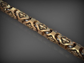 Zincir bilezik 153 takı bilezikler zincirler kolye kolyeler altın gümüş mücevher yazdırılabilir Santayork gergedan düğün nişan moda lüks süs Fleurdelis 3d print model - Mito3D