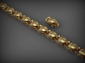 chaîne bracelet 157 bijoux bracelets Chaînes Collier colliers or argent imprimable santayork rhinocéros mariage engagement mode luxe beauté ornement 3d print model - Mito3D