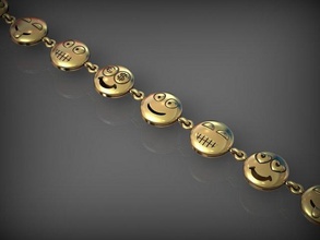 pulseira 197 joalheria 3d impressão modelo in pulseiras 3dexport correntes colar colares ouro prata jóias imprimível santayork rinoceronte casamento noivado moda luxo sorriso risonho 3d print model - Mito3D
