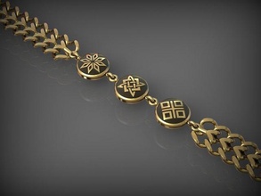 pulseira 199 joalheria 3d impressão modelo in pulseiras 3dexport correntes colar colares ouro prata jóias imprimível santayork rinoceronte casamento noivado moda luxo beleza enfeite 3d print model - Mito3D