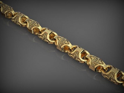 pulseira 237 joalheria 3d impressão modelo pulseiras correntes colar colares ouro prata jóias imprimível santayork rinoceronte Casamento noivado moda luxo beleza enfeite 3d print model - Mito3D