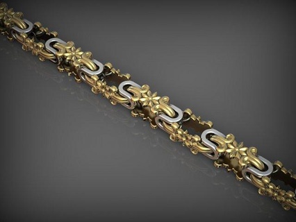 pulseira 238 joalheria 3d impressão modelo in pulseiras 3dexport correntes colar colares ouro prata jóias imprimível santayork rinoceronte casamento noivado moda luxo beleza enfeite 3d print model - Mito3D