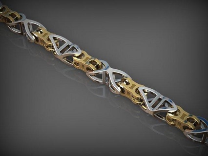 chain - bracelet 244 jewelry bracelets chains necklace necklaces gold silver jewellery printable santayork-yuri rhinoceros rhino fashion luxury beauty ornament 3d 3dmodel 3d print model - Mito3D