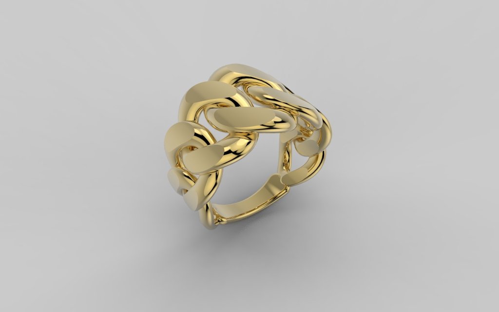 cadena anillo 383 joyería joya aneis anilo joyas imprimible oro plata Moda diseño 3dm rinoceronte 3D print model - Mito3D