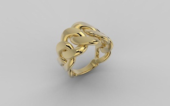 Kette Ring 383 Schmuck Juwel aneis Anilo joya Juwelen druckbar Gold Silber Mode Design 3dm Nashorn 3d print model - Mito3D
