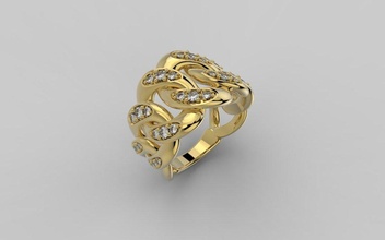chain ring 384 jewelry jewel jewellery aneis anilo joya joias printable gold silver fashion design 3dm rhinoceros rings diamond 3d print model - Mito3D