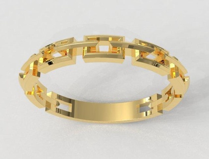 cadena anillo anillos oro joyería joya paulorani moda Moda moderno enlace clásico imprimible plata geométrico link ring chain geometric 3d print model - Mito3D