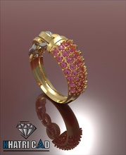 un anneau de la chaîne pierres précieuses bijoux le platine or gem imprimable diamant l'anneau l'habillement mode les anneaux d'impression stl d'argent précieux ringshaped 3d print model - Mito3D