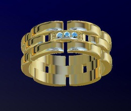 cadeia anel de casamento a moda ouro o cad cnc mulher rhiho 3d print model - Mito3D