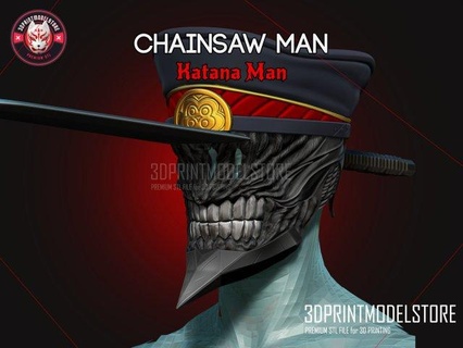 chainsaw man cosplay helmet - katana ghost devil toys 3d print model - Mito3D