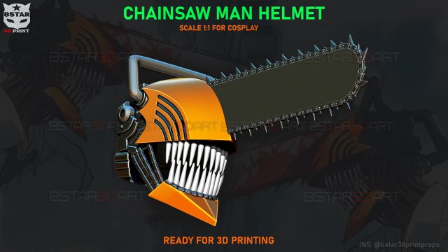 Chainsaw Man Full Form Helmet - Denji Anime Cosplay 3D Print Model