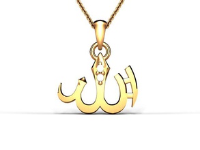 chaligraphics ciondolo in oro gioielli 3d modello 3dprint stl fbx obj di stampa musulmano islamica 3d print model - Mito3D