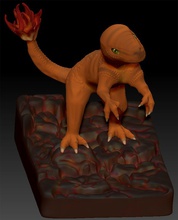 3d chamander gerçekçi pokemon fantezi hayvan baskı toplama yazdırılabilir 3d print model - Mito3D