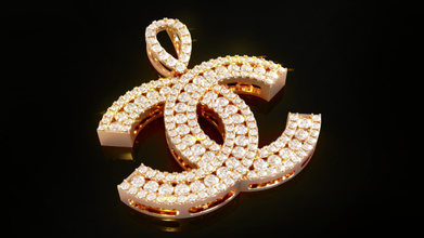 Chanel logo kolye mücevher takı kolyeler yazdırılabilir printing model print ready kanallar 3d print model - Mito3D