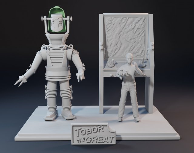 characters film tobor great robot science technology sculpture fiction character sci fi movie oldschool 50s 3d printable print mechanical toborthegreat figurines statue miniatures 3D print model - Mito3D