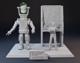 caracteres película tobor Excelente robot Ciencias tecnología escultura ficción personaje ciencia fi vieja escuela 50s 3d imprimible impresión mecánico toborthegreat figuritas estatua miniaturas 3d print model - Mito3D