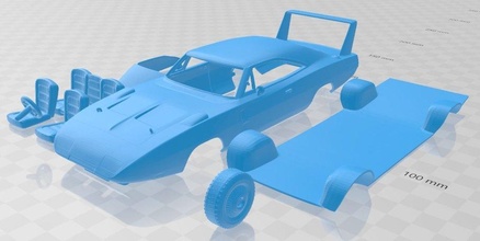 carregador daytona hemi 1969 imprimível carro 3d impressão modelo in automotivo 3dexport fenda escalextrico tamiya rc miniz passatempo micro 3d print model - Mito3D
