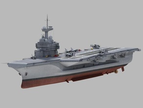 charles gaulle r91 transporteur 3d modèle in bataille navale 3dexport marin dégaulle marine rafale oeil faucon embarcation cvn 3d print model - Mito3D