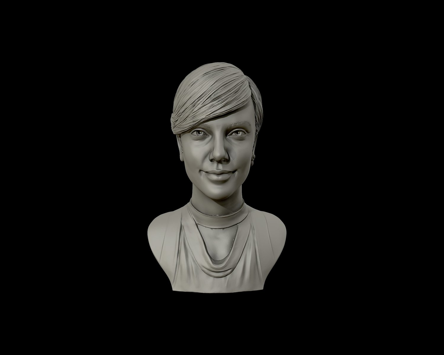 charlize theron 3d portrait sculpture print model in 3dexport bust female charlizetheron statue art figure woman sculptures 3D print model - Mito3D