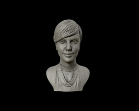 charlize theron 3d portrait sculpture print model in 3dexport bust female charlizetheron statue art figure woman sculptures 3d print model - Mito3D