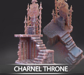 charnel throne board games warhammer warhammer40k aos miniature w40k age sigmar 3d scull stonewall landscape 40k war pre-supported sup boardgame game 3d print model - Mito3D