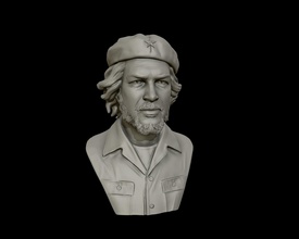 guevara 3d ritratto scultura stampa modello in 3dexport arte statua rivoluzionario sculture 3d print model - Mito3D