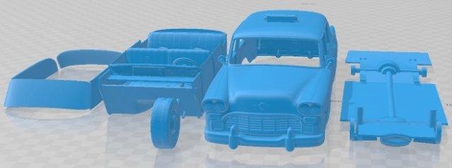 dama taksi a8 maraton 1966 yazdırılabilir araba otomotiv yuva ölçülü Tamiya rc miniz hobi mikro döküm 3d print model - Mito3D