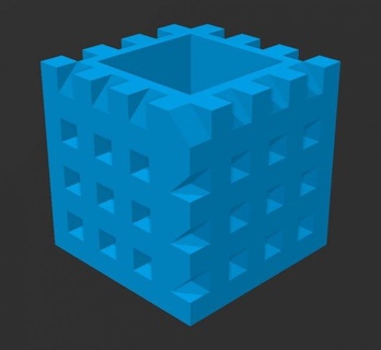 damalı blok Kutu depolama konteyner 3d print model - Mito3D