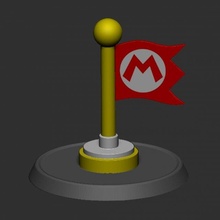 punto controllo bandiera mario basato 3d stampa modello in figurine 3dexport supermario bros supermariobros nintendo zbrush velocità gioco 3d print model - Mito3D