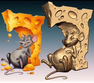 cheese rat cnc scans replicas hungry food 3d print model - Mito3D