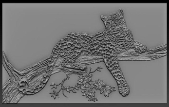 cheetah relief 3d print model in 3dexport reliefs reliefmodel animal 3dtable 3dtableau 3dprint 3dprinted 3dprinting 3d print model - Mito3D