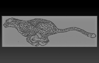 cheetah relief 3d print model in 3dexport reliefs reliefmodel animal 3dprint 3dprinted 3dprinting 3dtable 3dtableau 3d print model - Mito3D