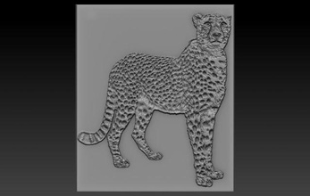 cheetah relief reliefs reliefmodel animal 3dtable 3dtableau 3dprint 3dptinted 3dprinting 3d print model - Mito3D
