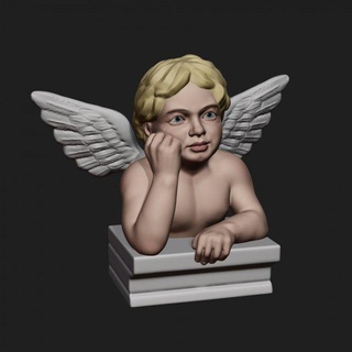 chérubin bébé ange 2 libre sculpture Dieu archange religion ailes flèches l'amour volant démon âme enfant homme femme fantaisie 3d print model - Mito3D