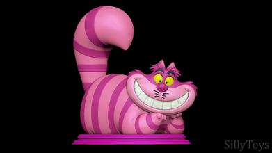 Cheshire gato Alicia mundo maravilloso felino salvaje animal magia peludo 3d print model - Mito3D