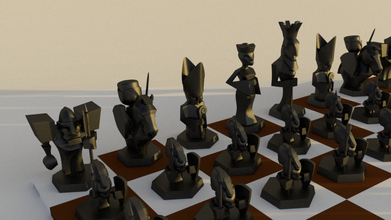satranç tahtası yazı oyun kral kraliçe kule piskopos at piyon 3d print model - Mito3D
