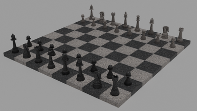 xadrez vintage pedra jogo tabuleiro esporte contador 3d print model - Mito3D