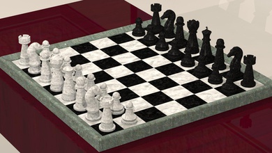 xadrez borda peças 3d impressão modelo in jogos 3dexport 3d print model - Mito3D