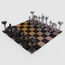 échecs jeu 3d modèle in planche jeux 3dexport échiquier d'échecs conception pièces roi reine évêque tour pion chevalier 39 3d print model - Mito3D