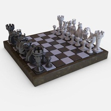 échecs Jeu échiquier jeu d'échecs conception pièces Roi reine évêque tour pion Chevalier 39 planche 3d print model - Mito3D